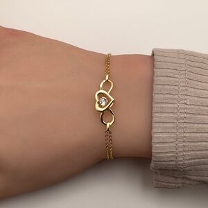 Dainty bracelet 18k gold plated bracelet with zirconia